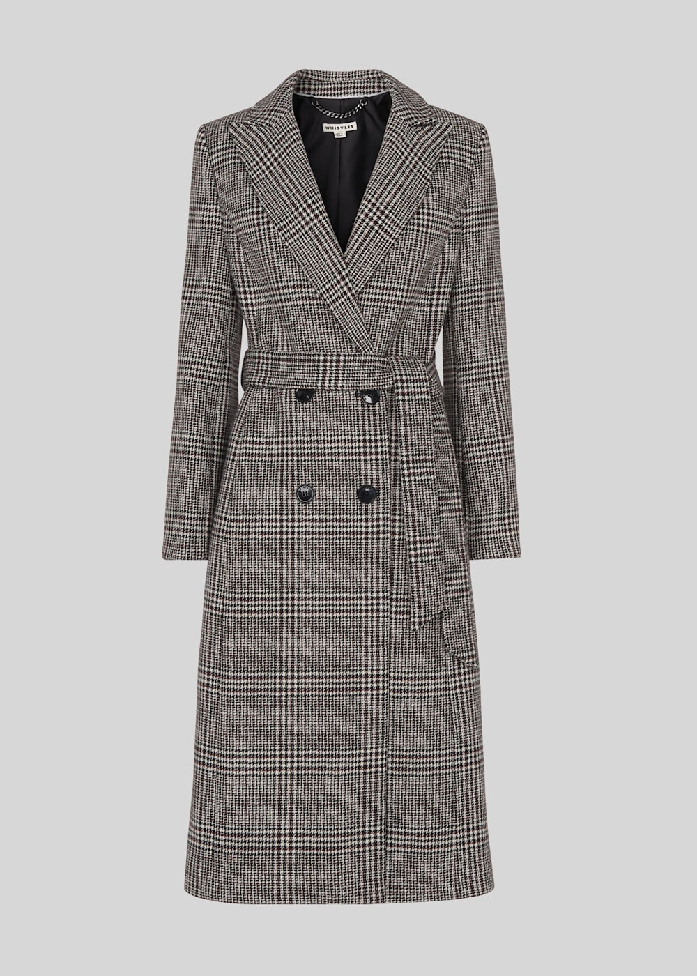Whistles check coat hot sale