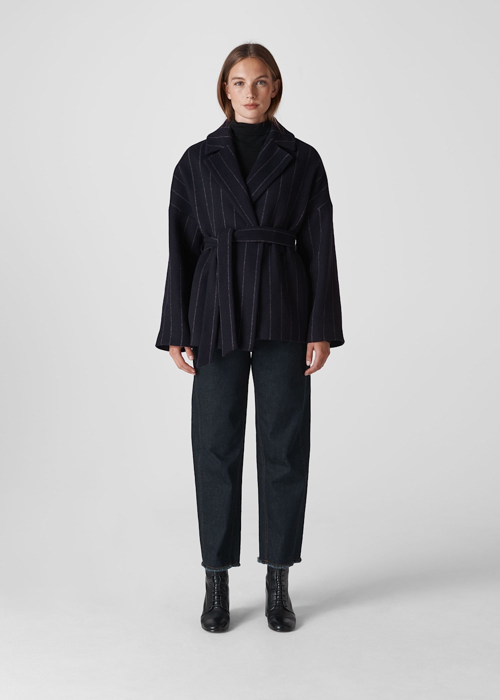 Belted coat short sales