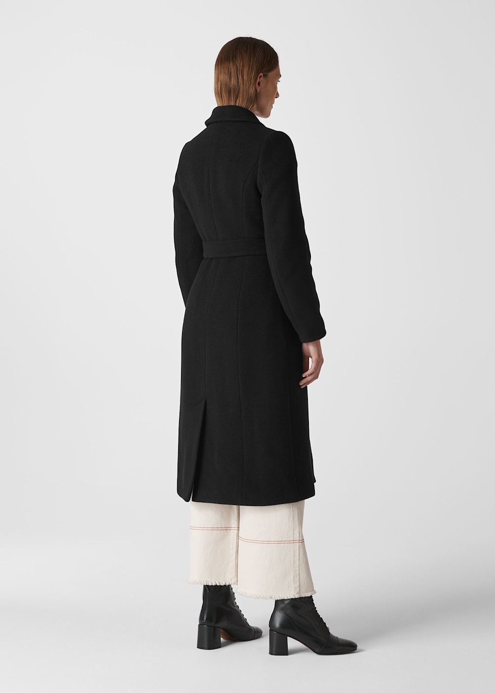 Black Penelope Belted Coat WHISTLES Whistles UK