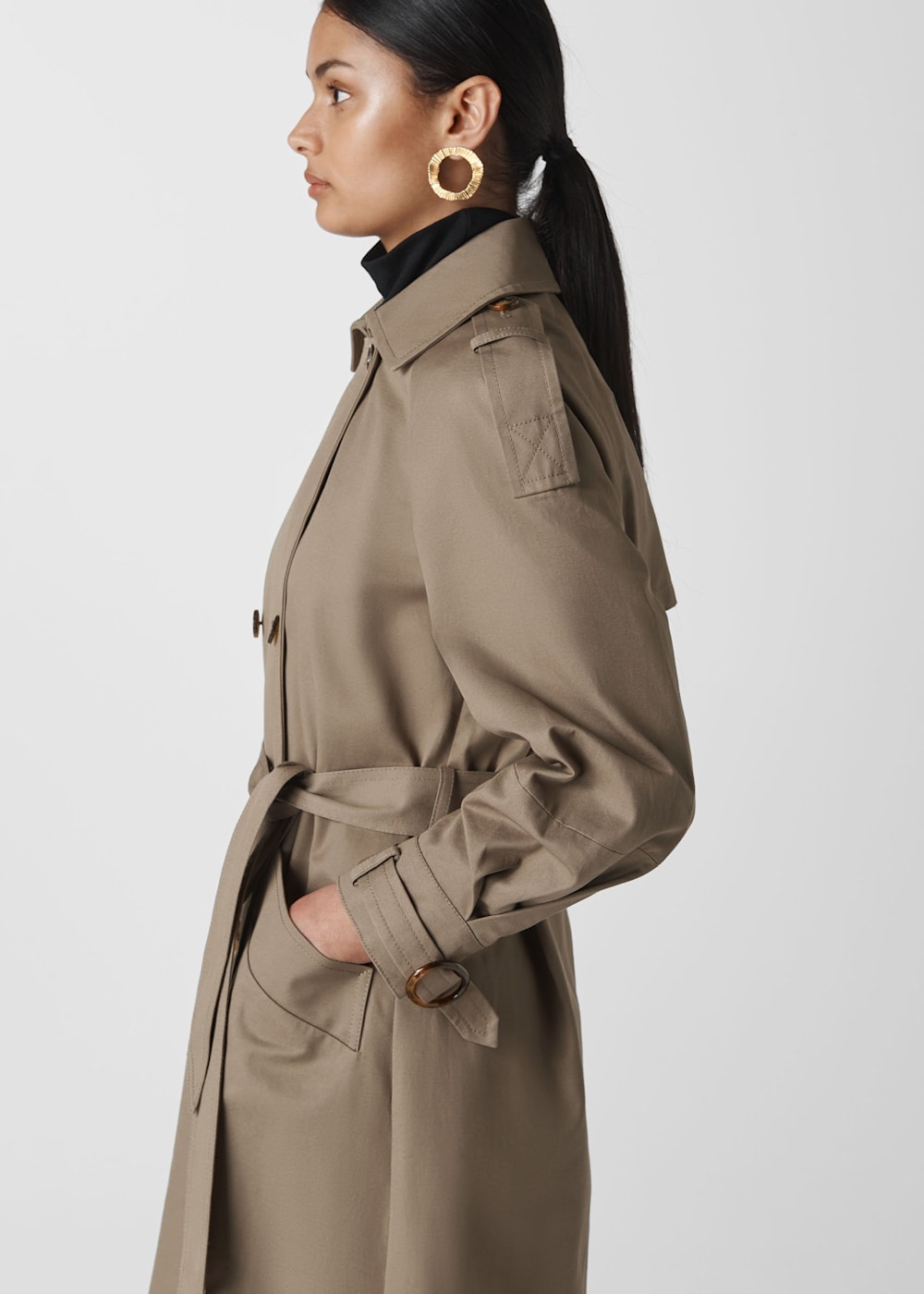 Whistles imra balloon sleeve trench shop