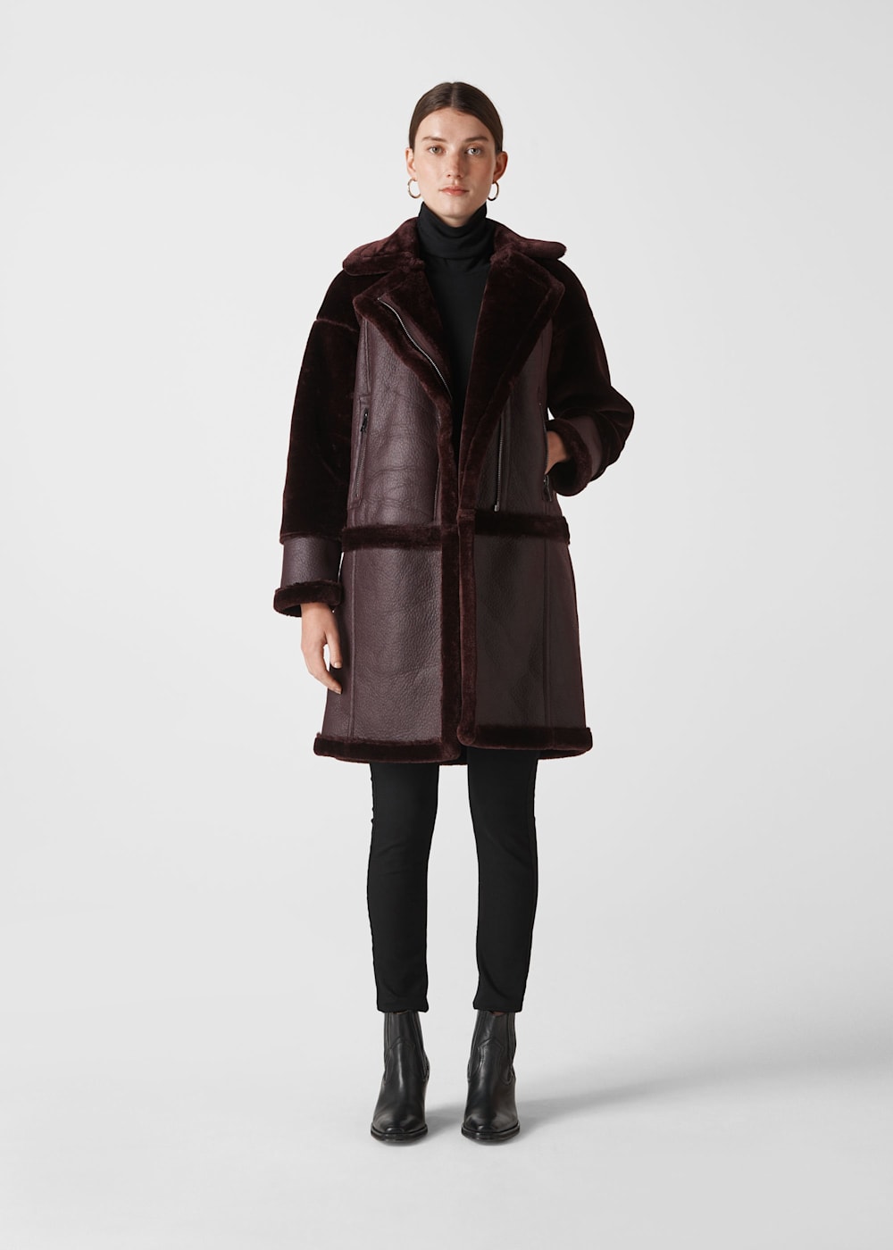 Whistles longline faux fur biker hot sale