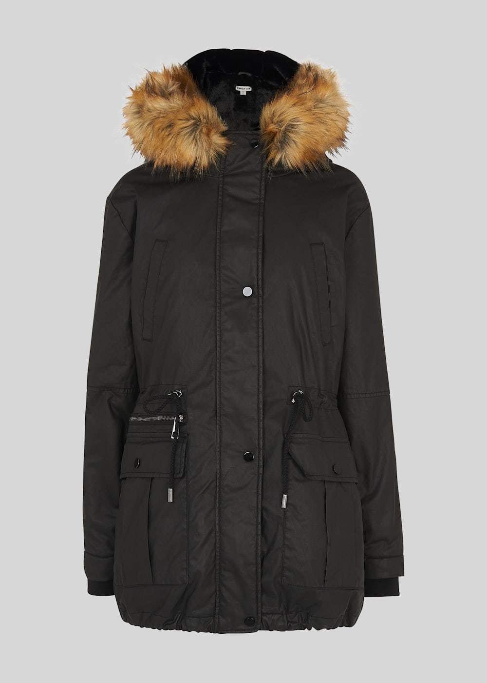 Black Willow Waxy Parka WHISTLES Whistles UK