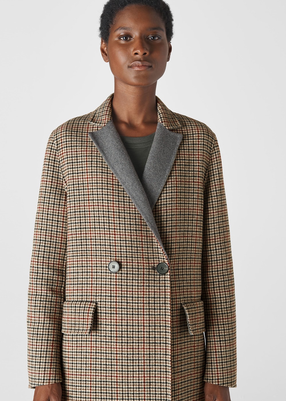 Check Double Faced Wool Coat | Check Double Faced Wool Coat |