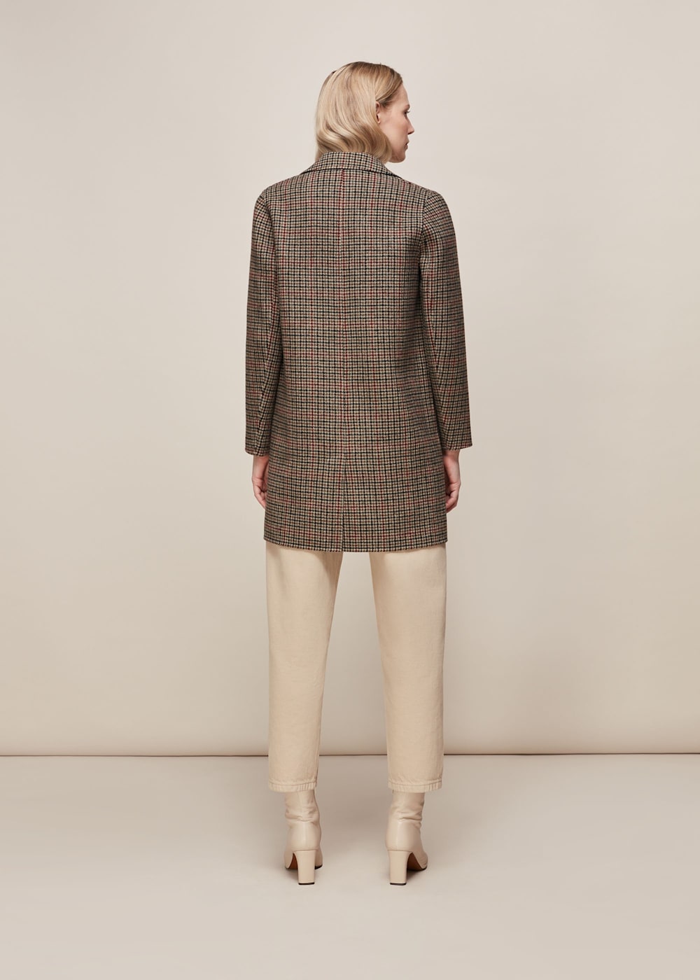 Checked short coat best sale
