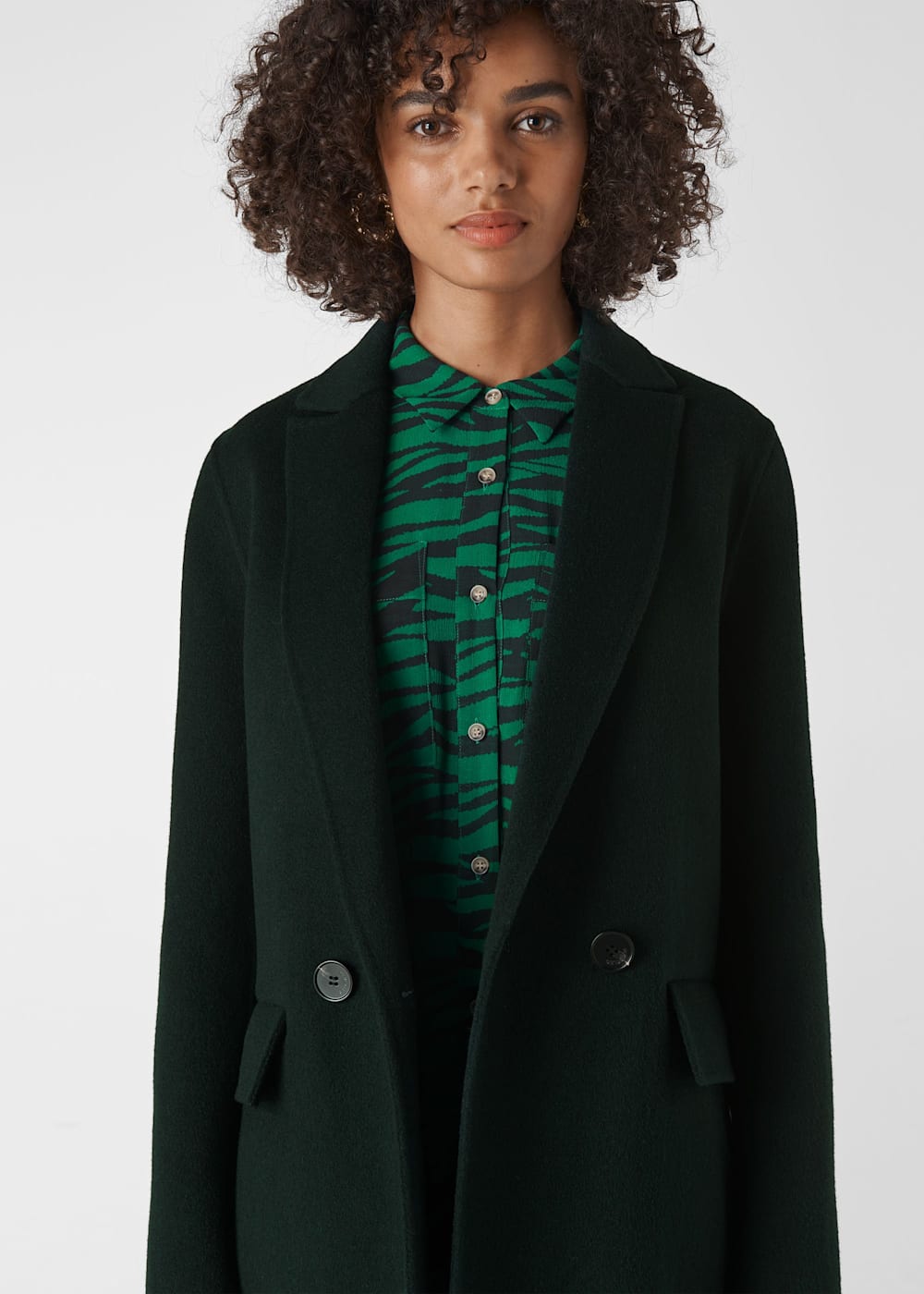 Dark green wool blazer best sale