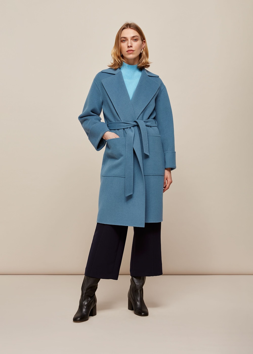 Whistles textured wrap coat on sale