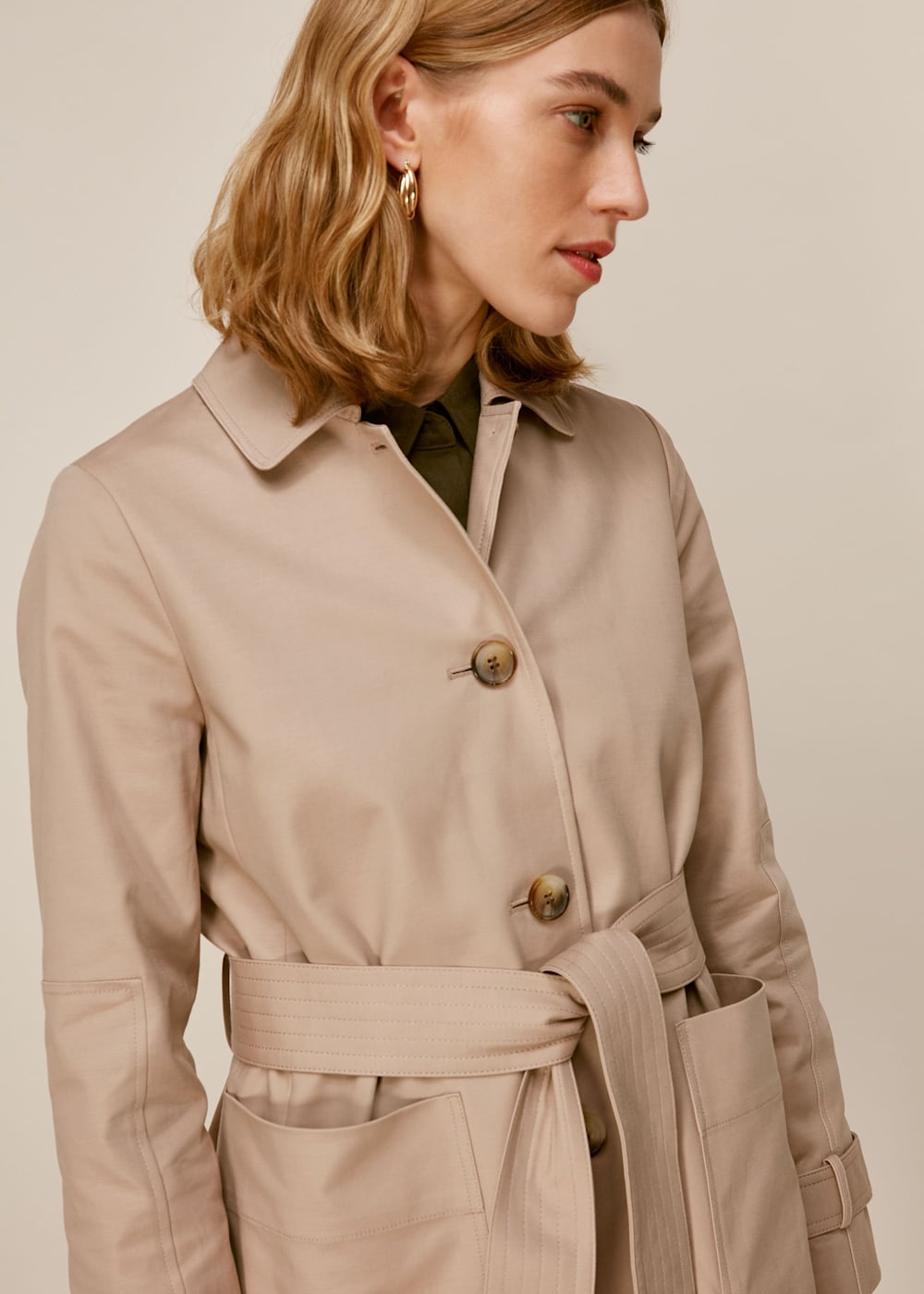 Whistles check trench coat 2025
