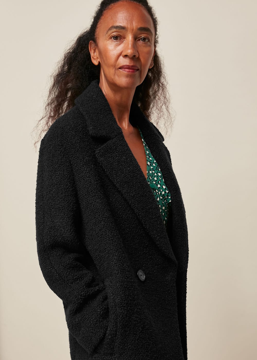 Black double breasted coat womens uk online