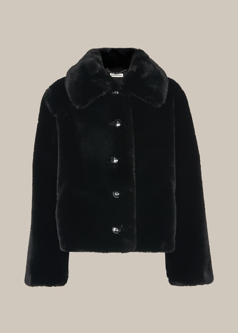 Faux fur short coat black store