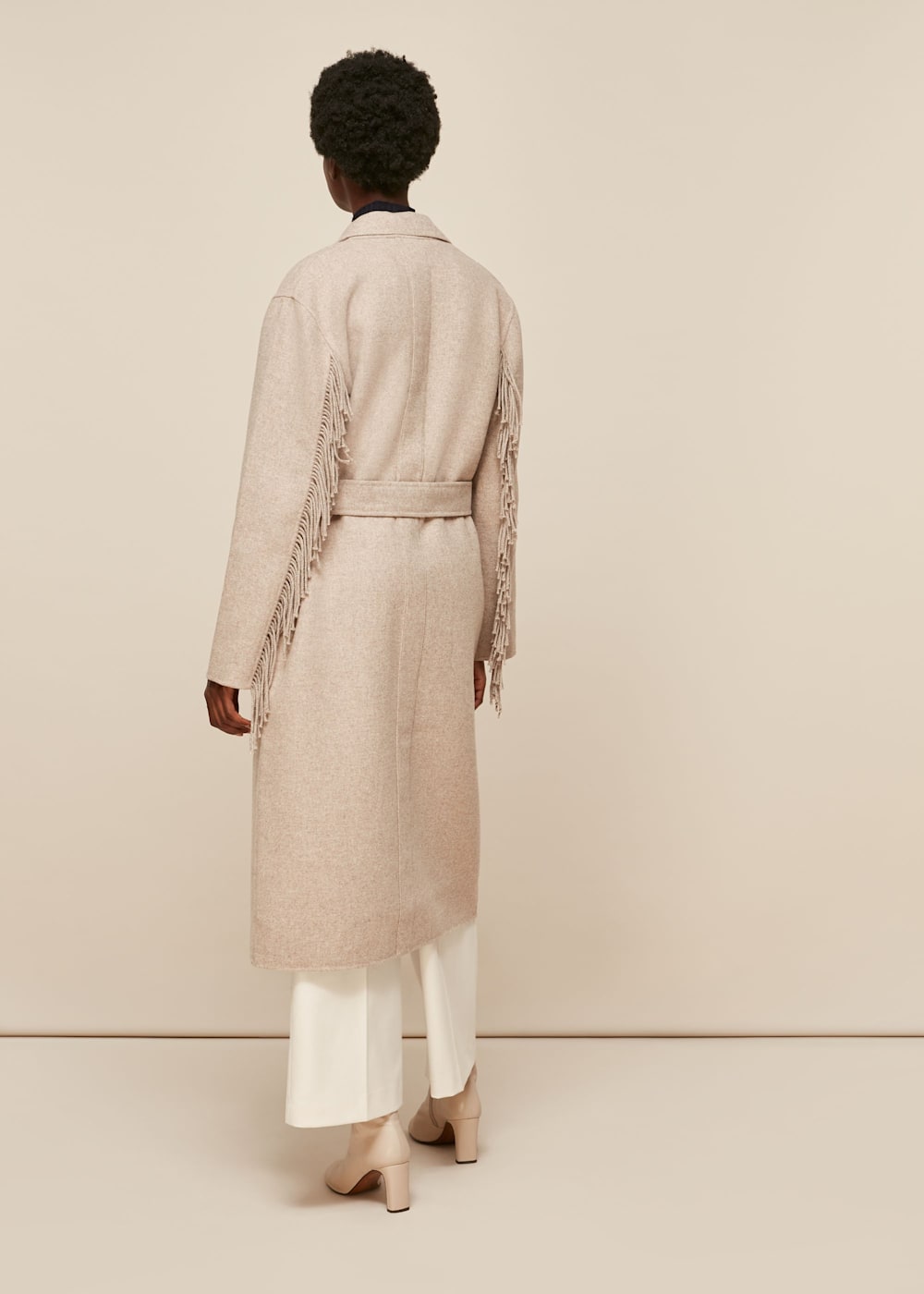 Fringe Detail Wrap Coat |