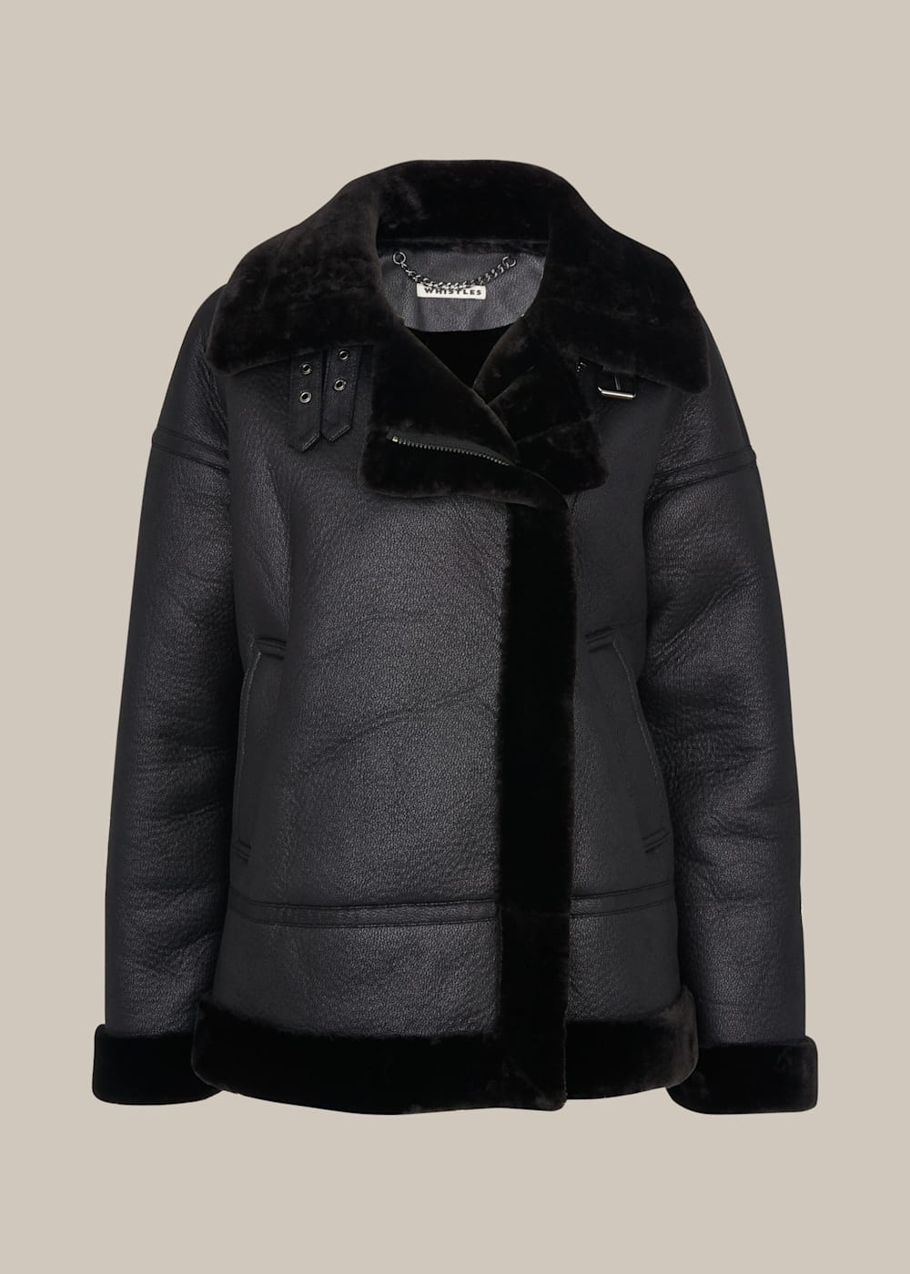 Whistles longline faux fur biker 2025