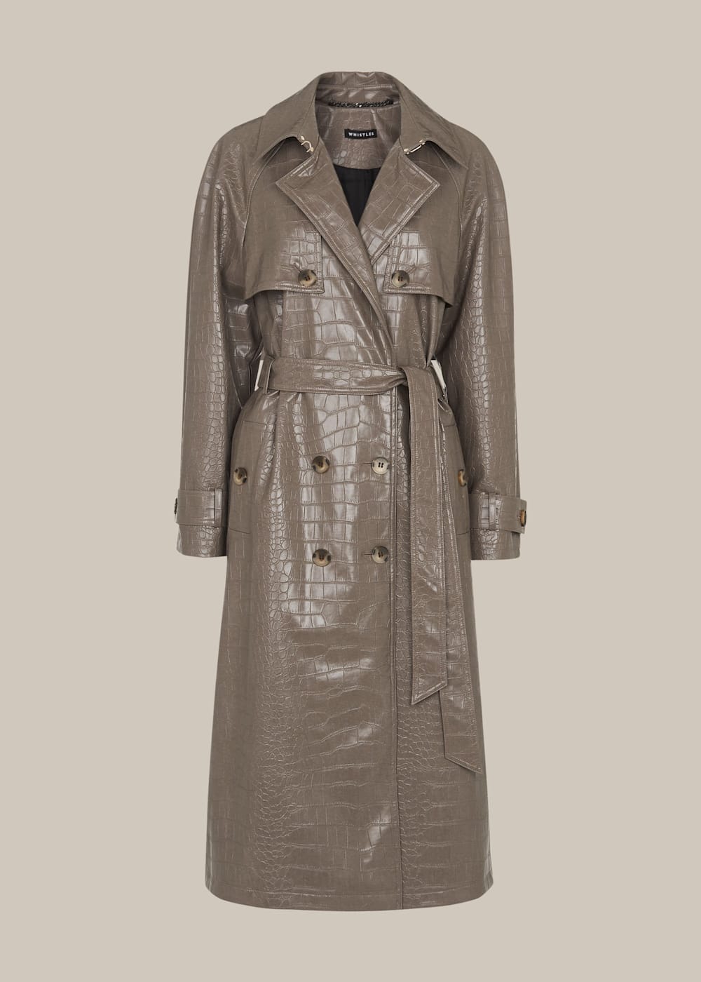 Grey Croc Belted Trench Coat | WHISTLES | Whistles US | Grey Croc Belted Trench Coat | WHISTLES | Whistles US |