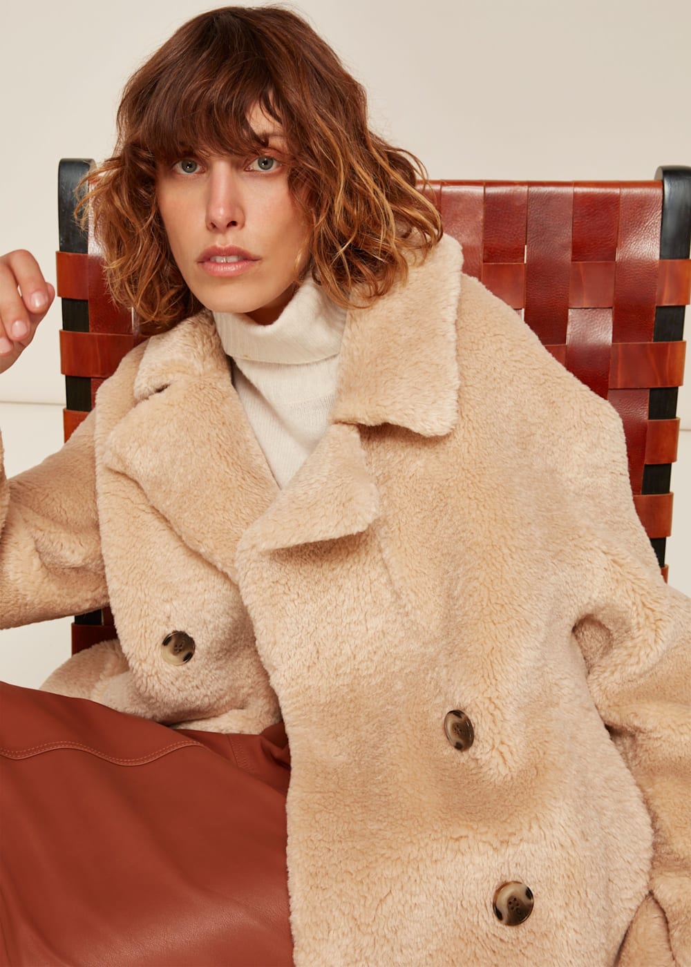 Double breasted teddy coat outlet