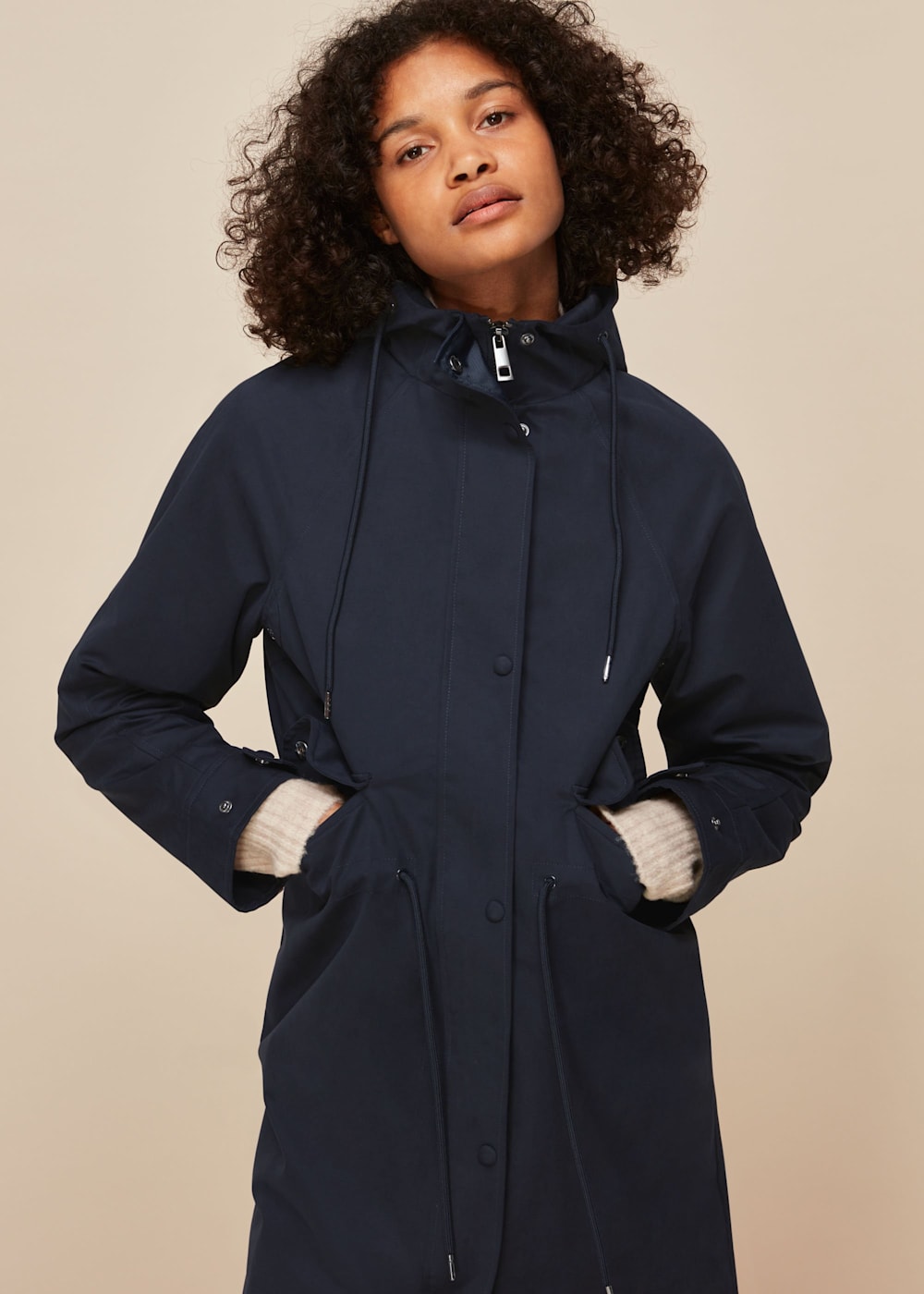 Whistles megan parka navy cheap