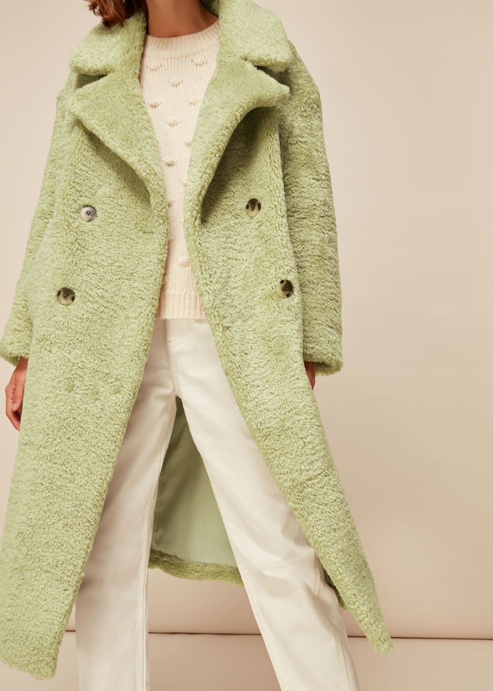 Pale green coat clearance