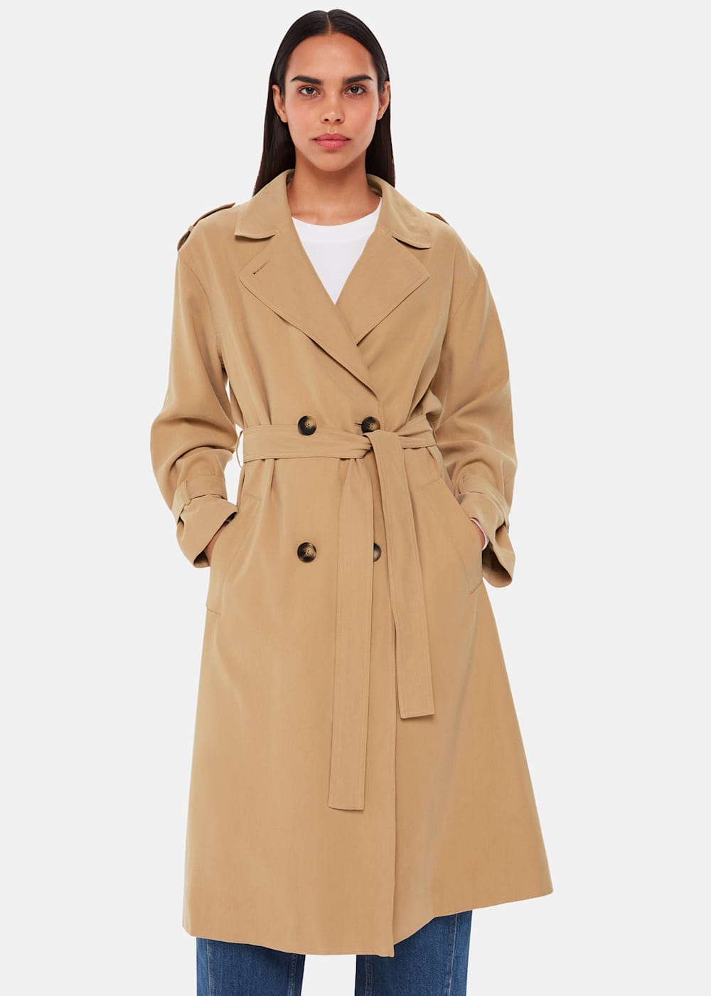 Neutral Riley Trench Coat WHISTLES Whistles UK