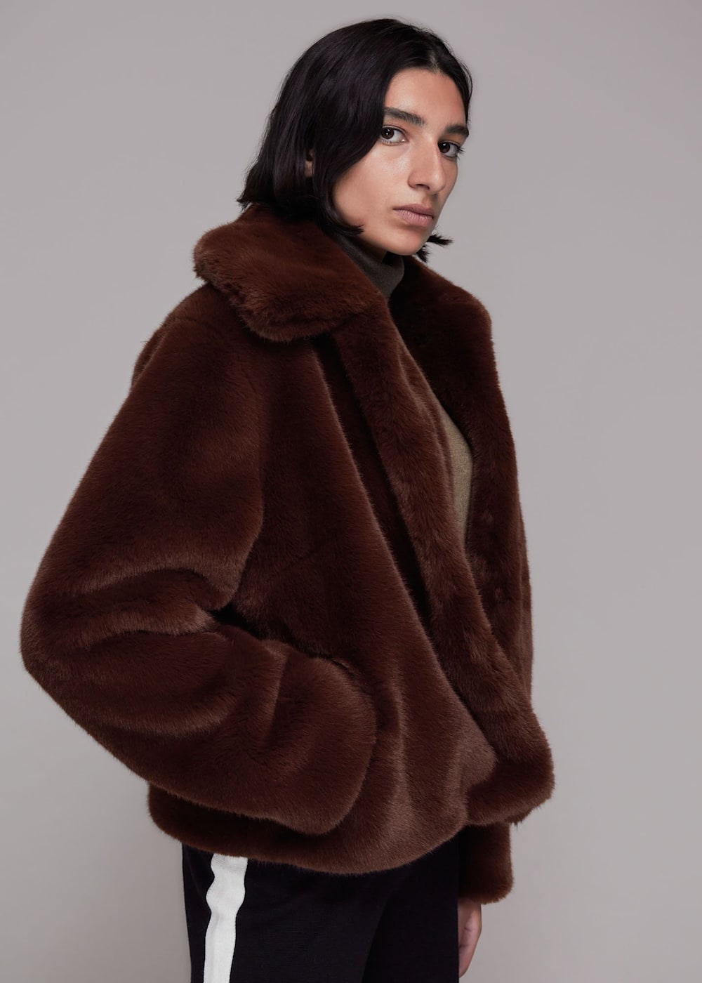 Whistles faux fur jacket shop