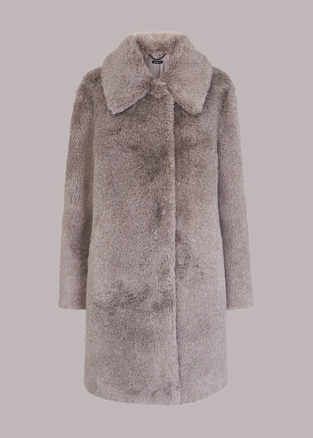 Grey Multi Imogen Faux Fur Coat WHISTLES Whistles UK