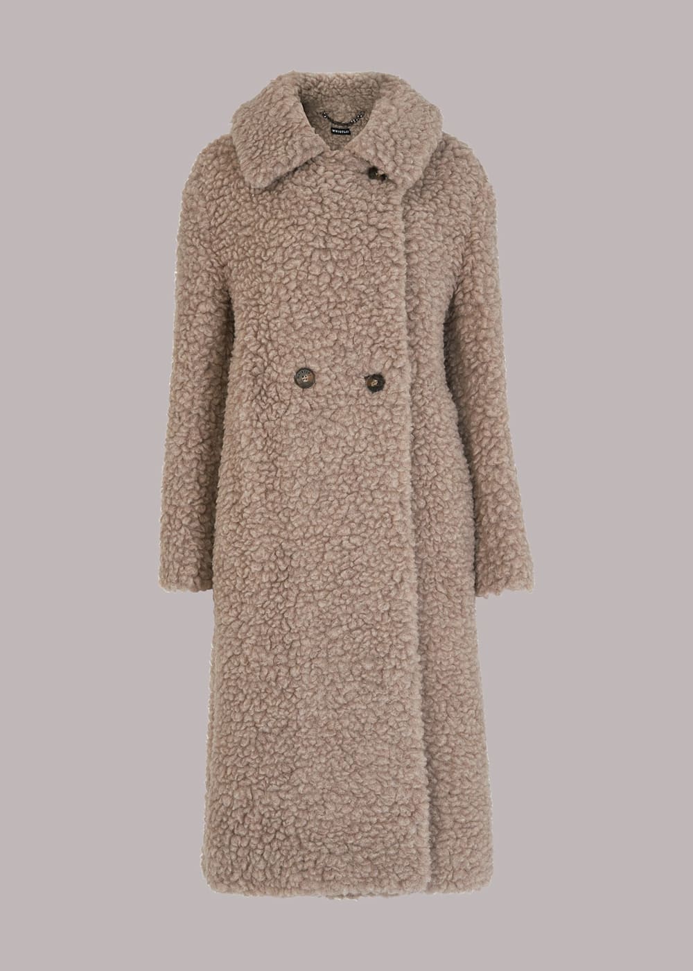 Grey Lottie Teddy Wool Coat WHISTLES Whistles UK