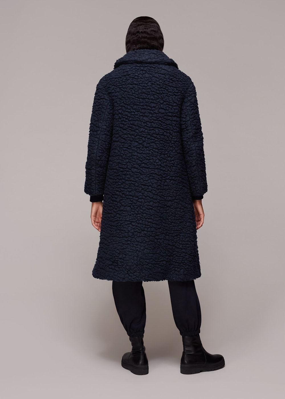 Navy blue teddy coat 2025