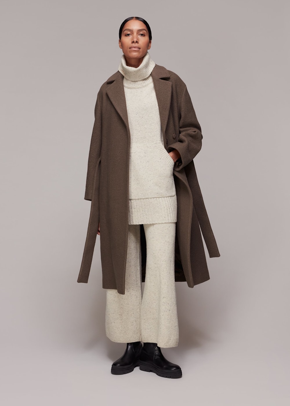 Waist tie coat online