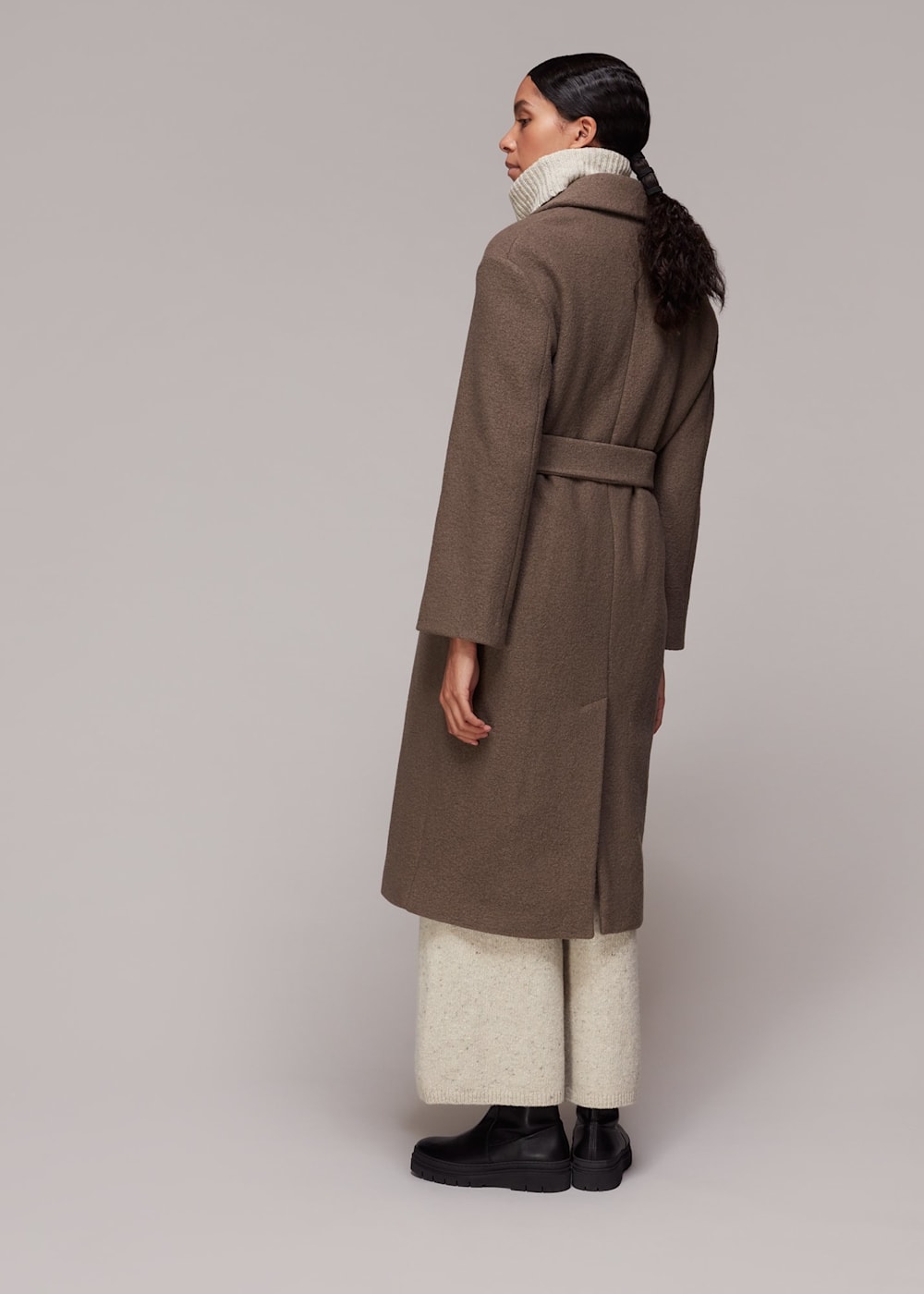 Tie waist winter coat best sale