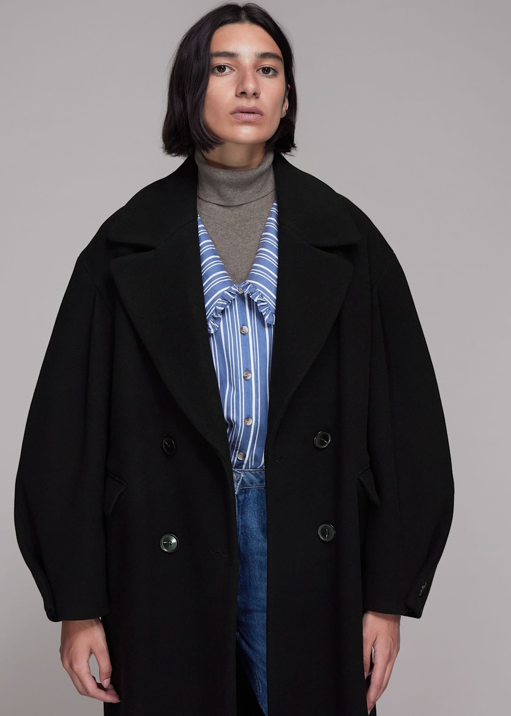 Puff sleeve coat womens clearance