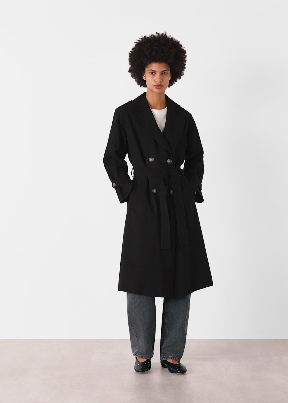 Cheap black trench coat best sale
