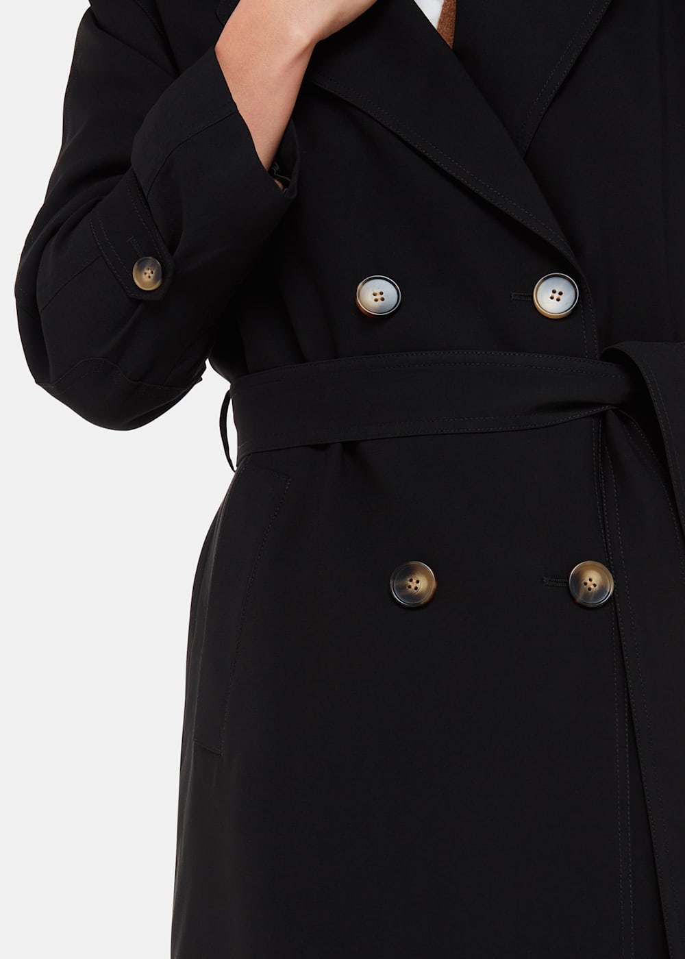 Black Riley Trench Coat WHISTLES Whistles UK
