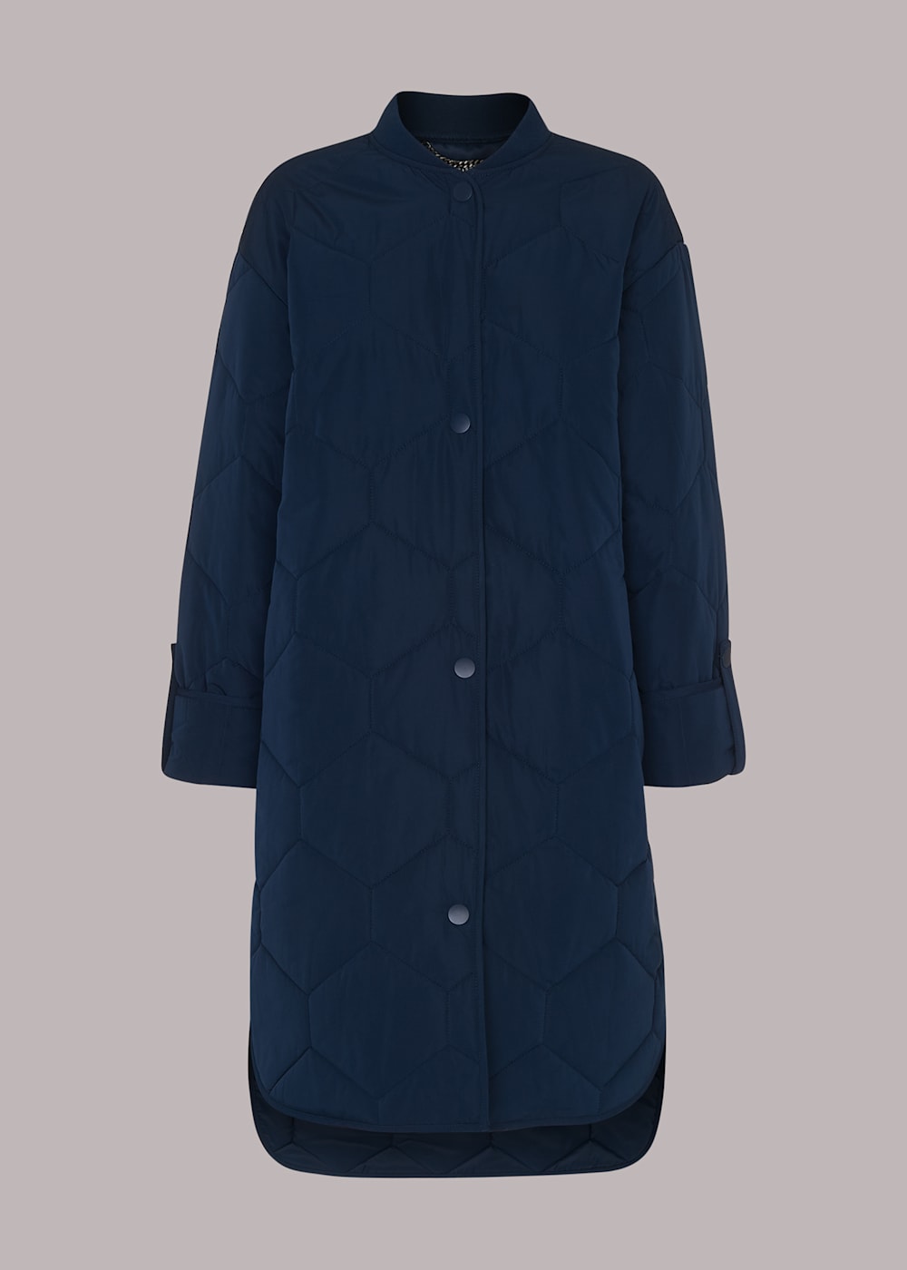 Navy longline puffer coat on sale