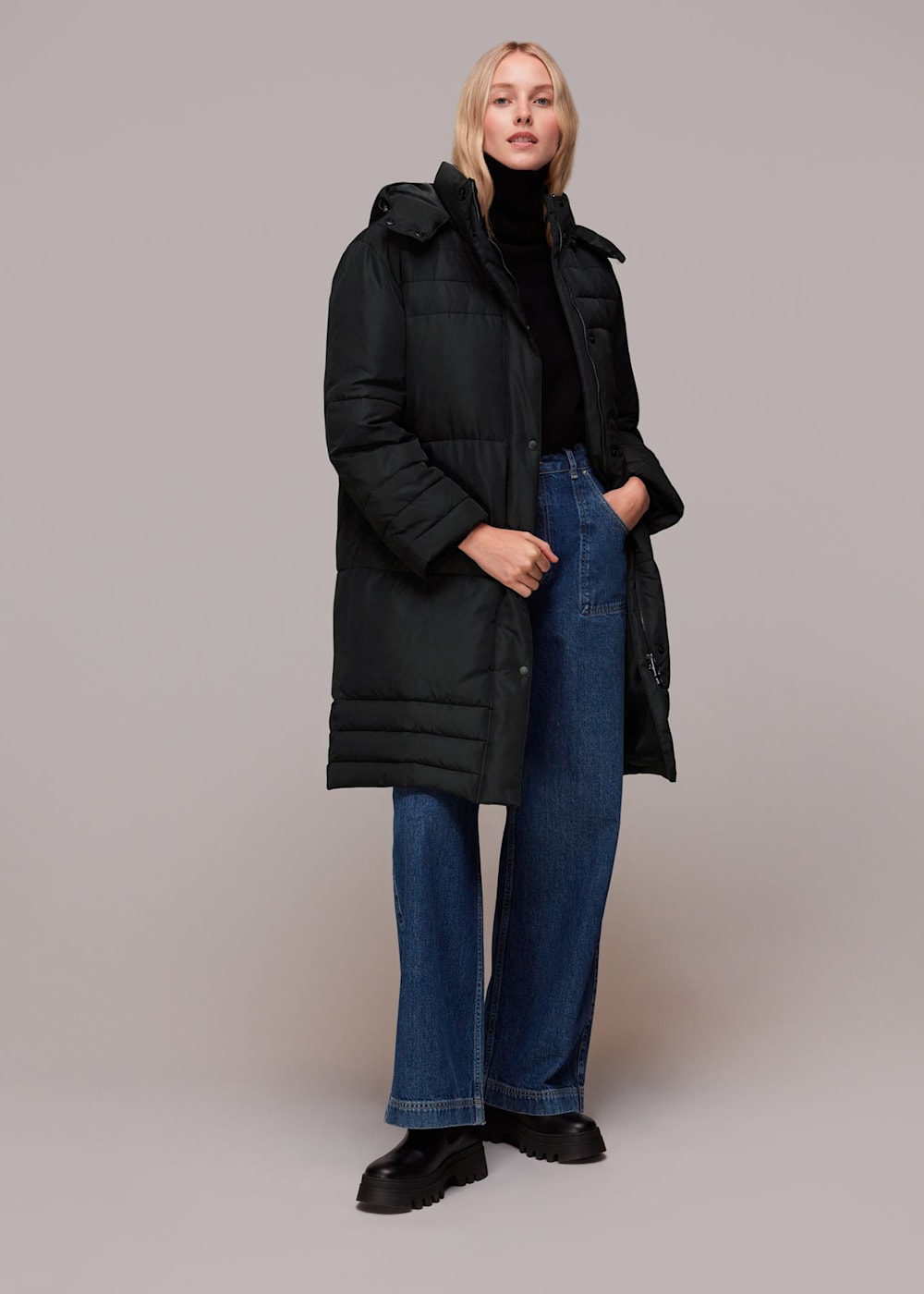 Black longline puffer online