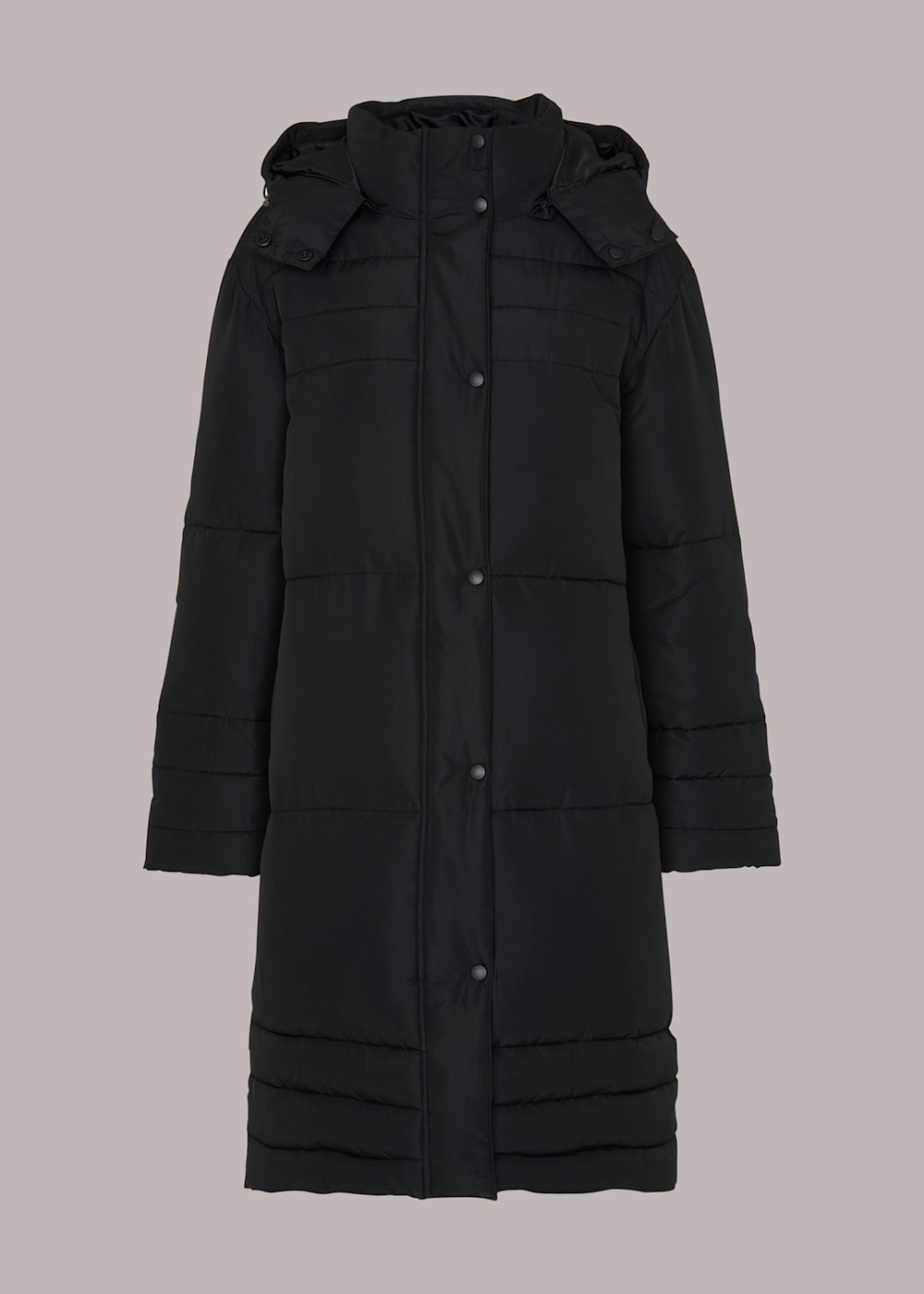 Whistles check longline puffer coat hot sale