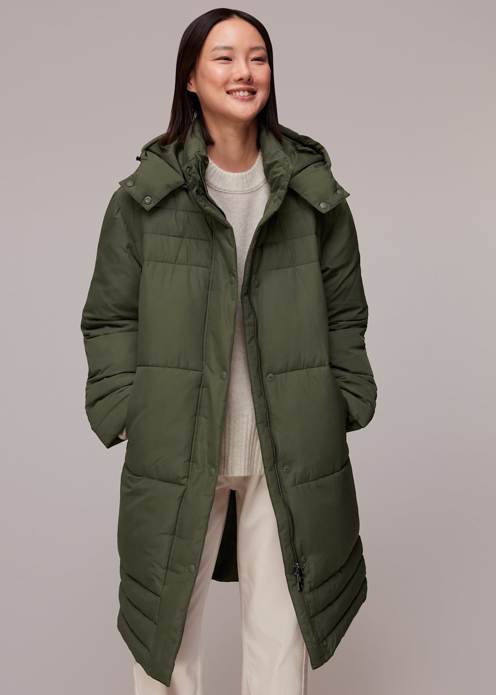 Khaki down coat top