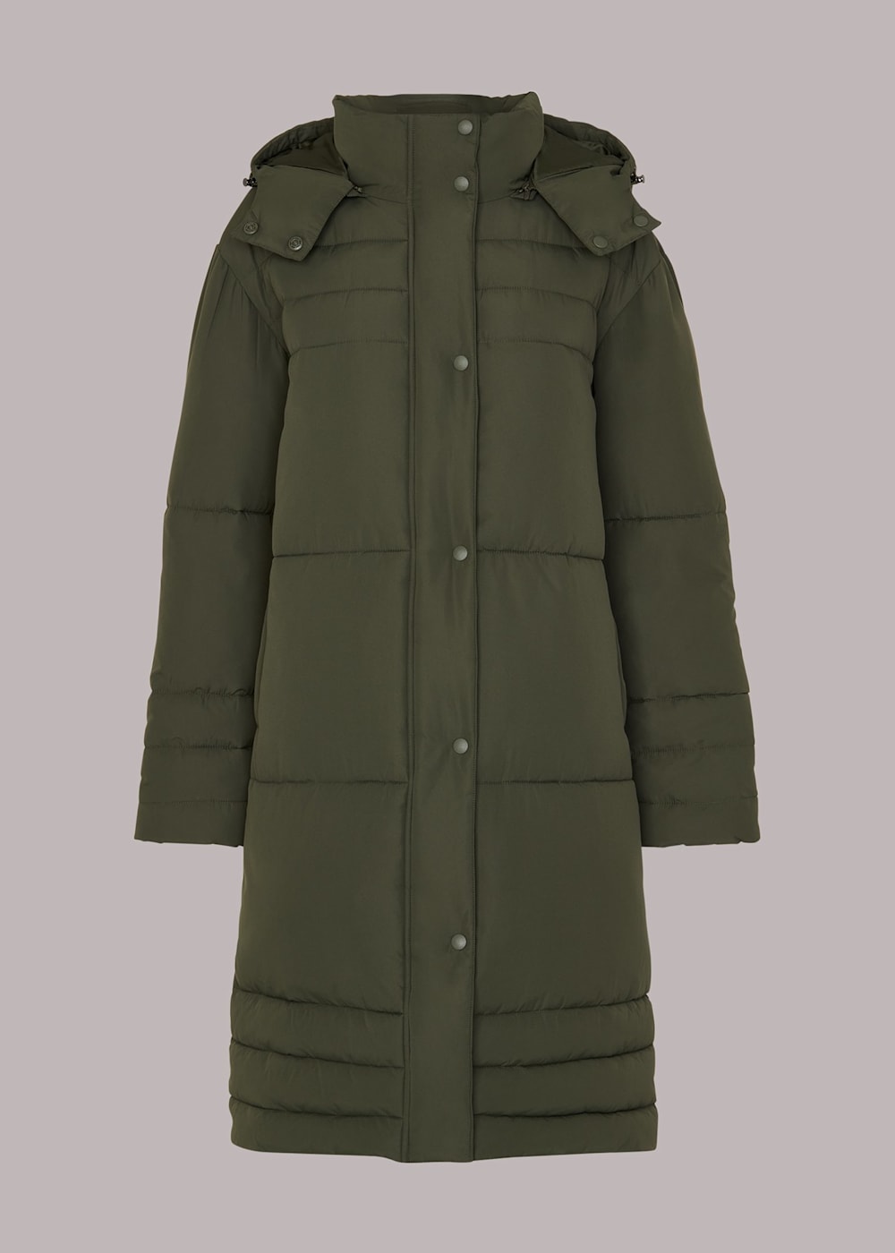 Whistles check longline puffer coat on sale