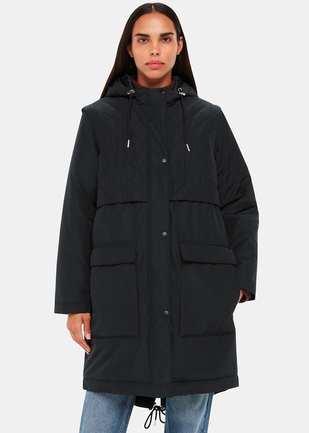 Quilted parka jacket store