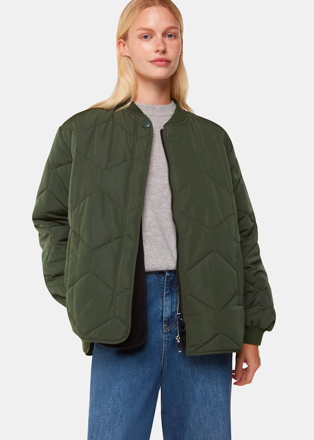Ida Short Quilted Coat Khaki Ida Short Quilted Coat Khaki