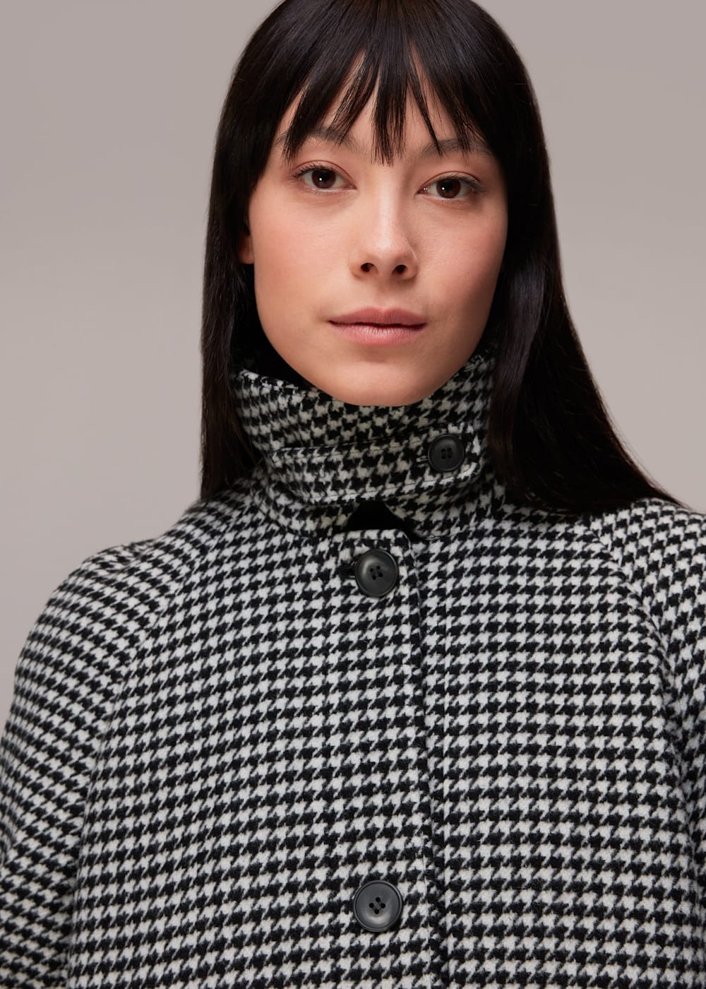 Black and white dogtooth coat shop