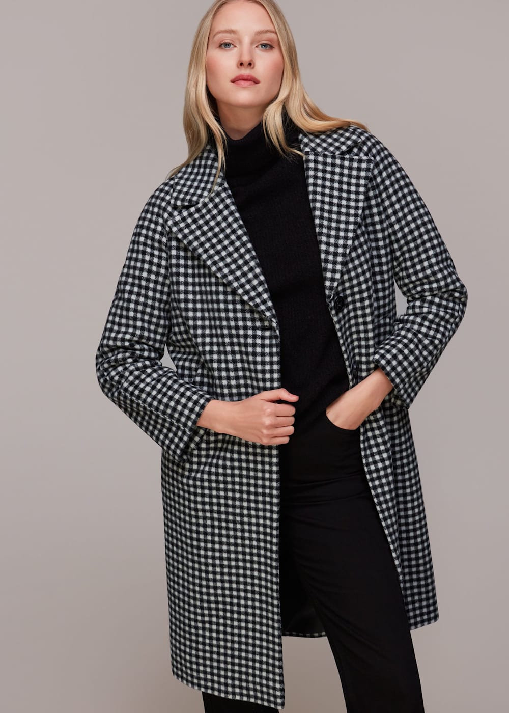 Black wool cocoon coat online