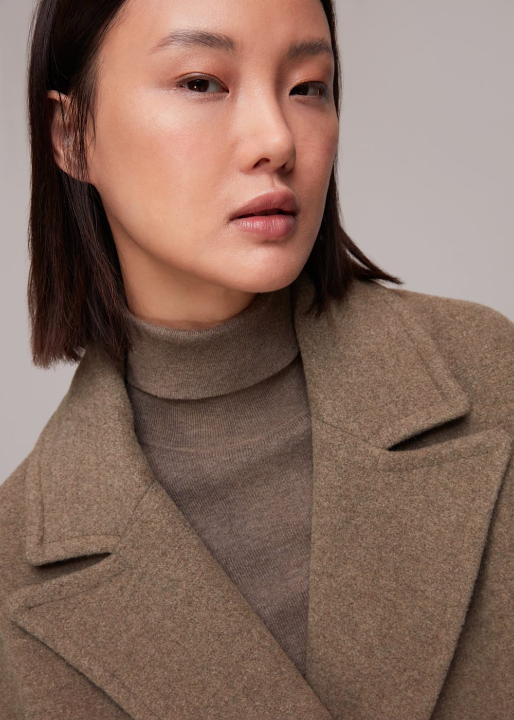 Crop wool coat hot sale
