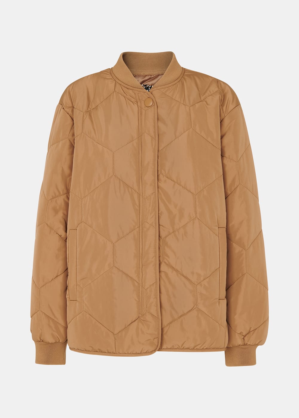 Camel quilted jacket top