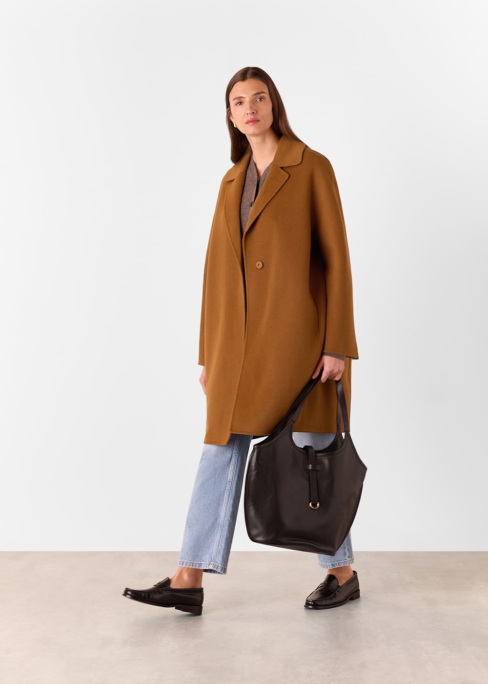 Camel cocoon coat uk online