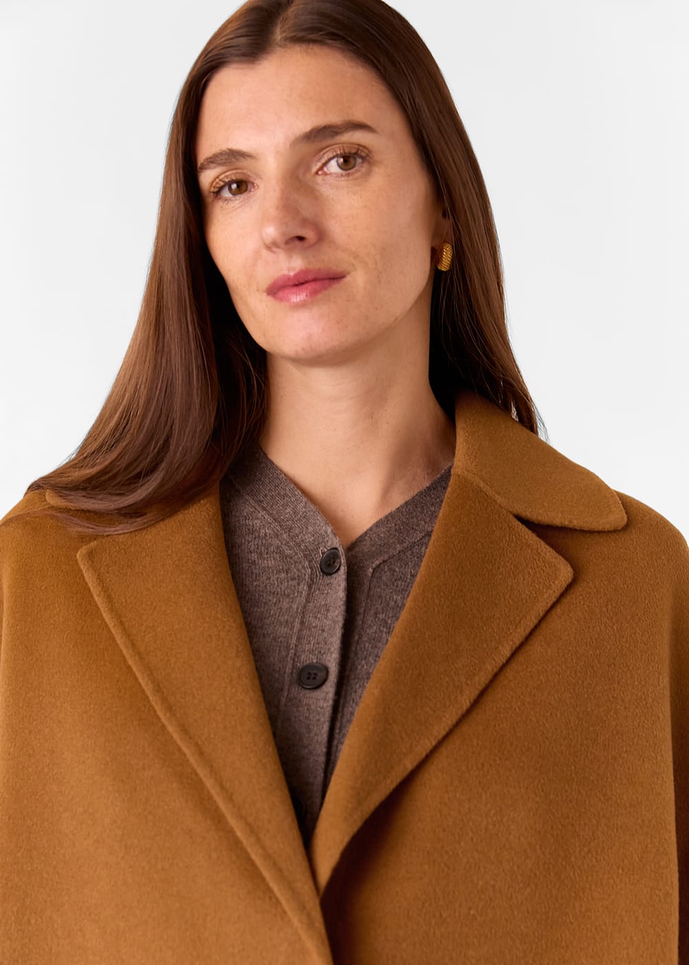 Camel Julia Wool Double Faced Coat WHISTLES Whistles UK
