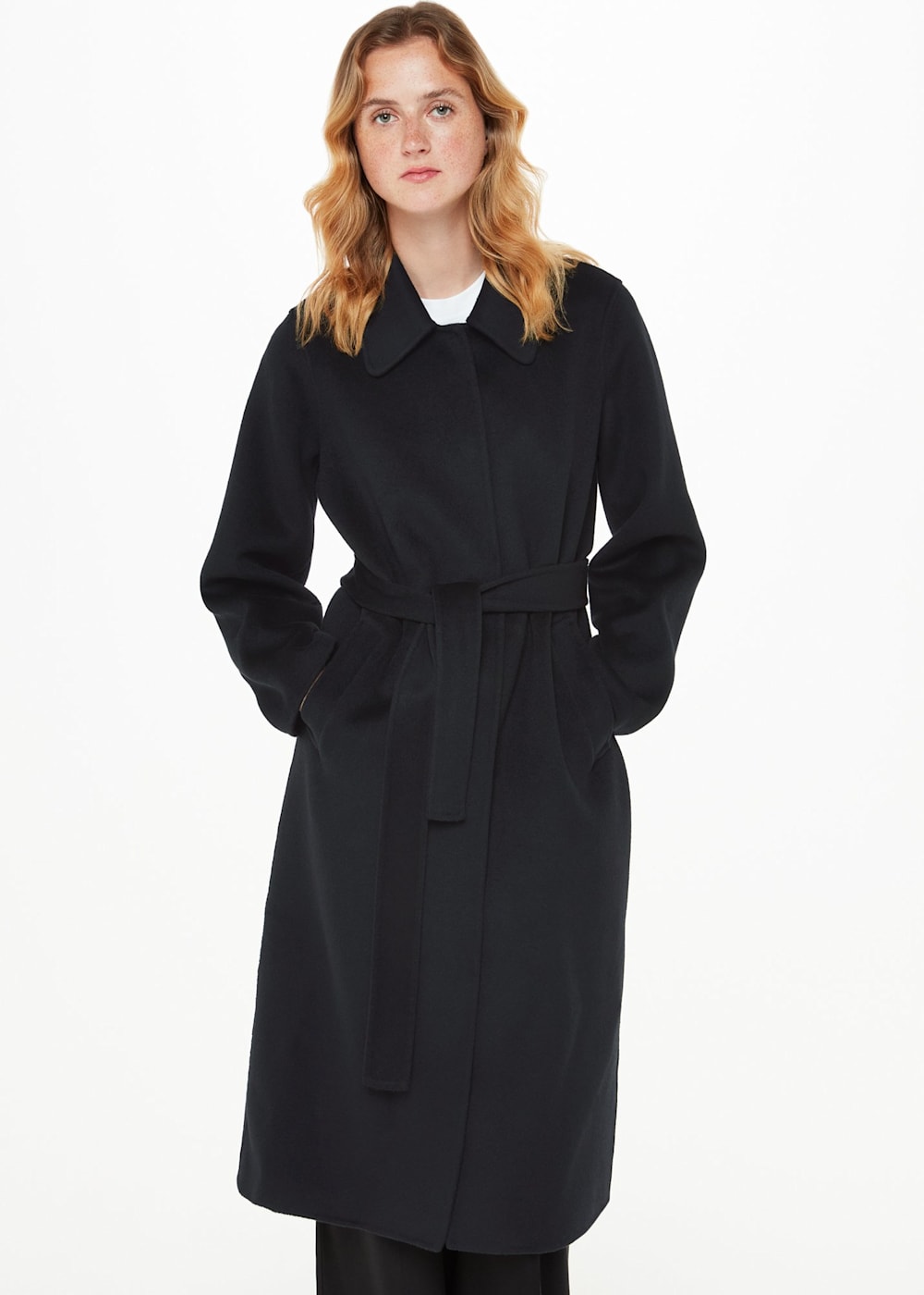 Black Nell Belted Doubled Faced Coat WHISTLES Whistles UK