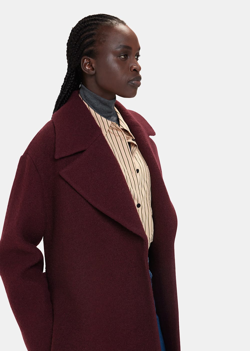 Burgundy fall coat store