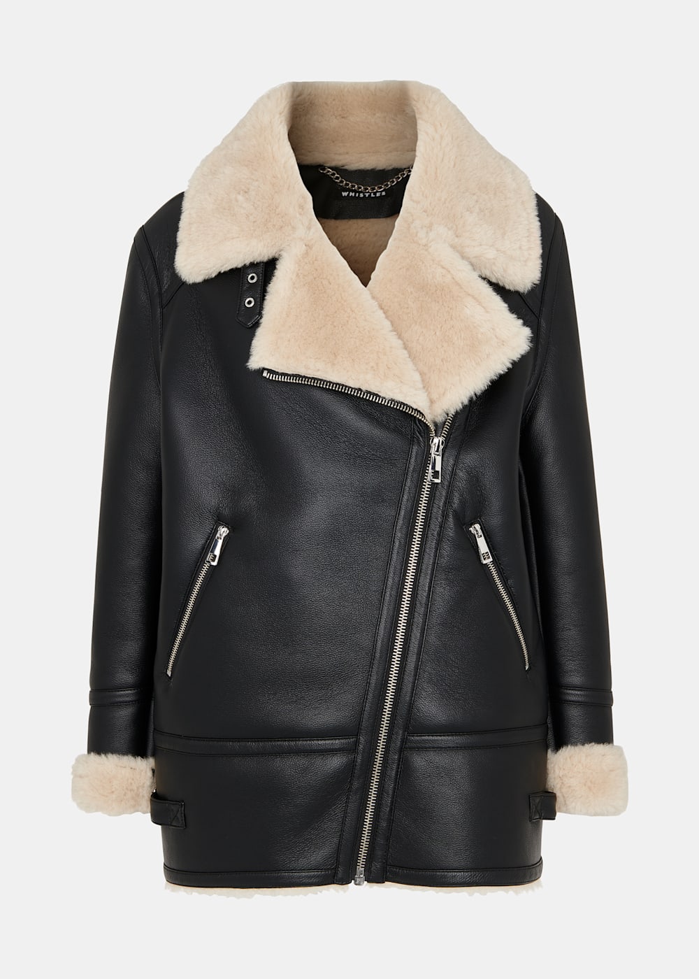 Whistles Black Faux Fur Aviator Whistles Black Faux Fur Aviator