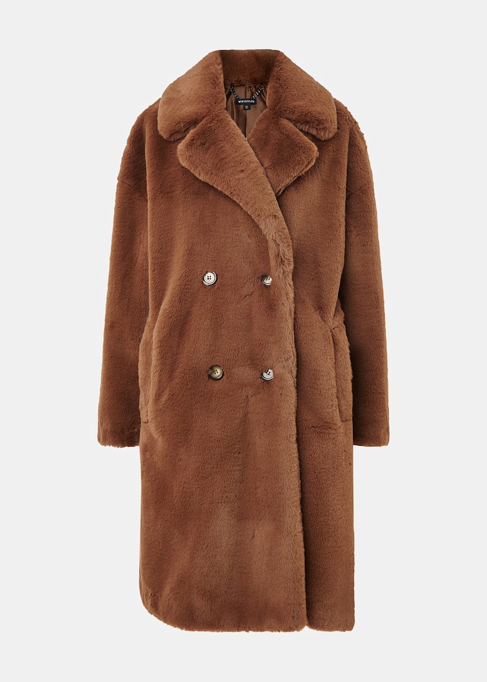 Brown Teddy Faux Fur Coat WHISTLES Whistles US
