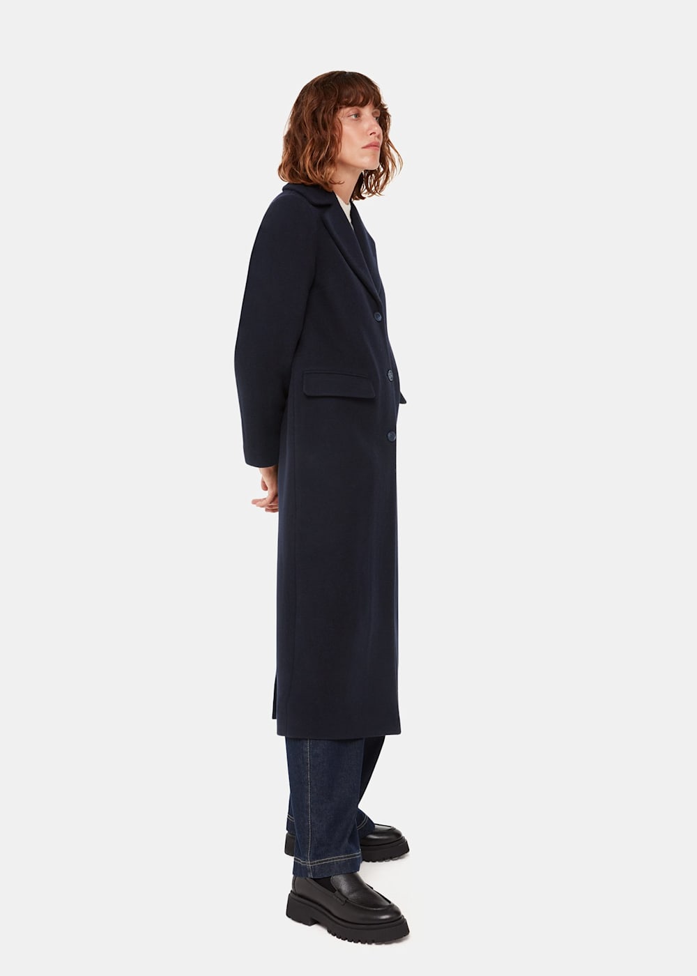 Navy longline coat hotsell