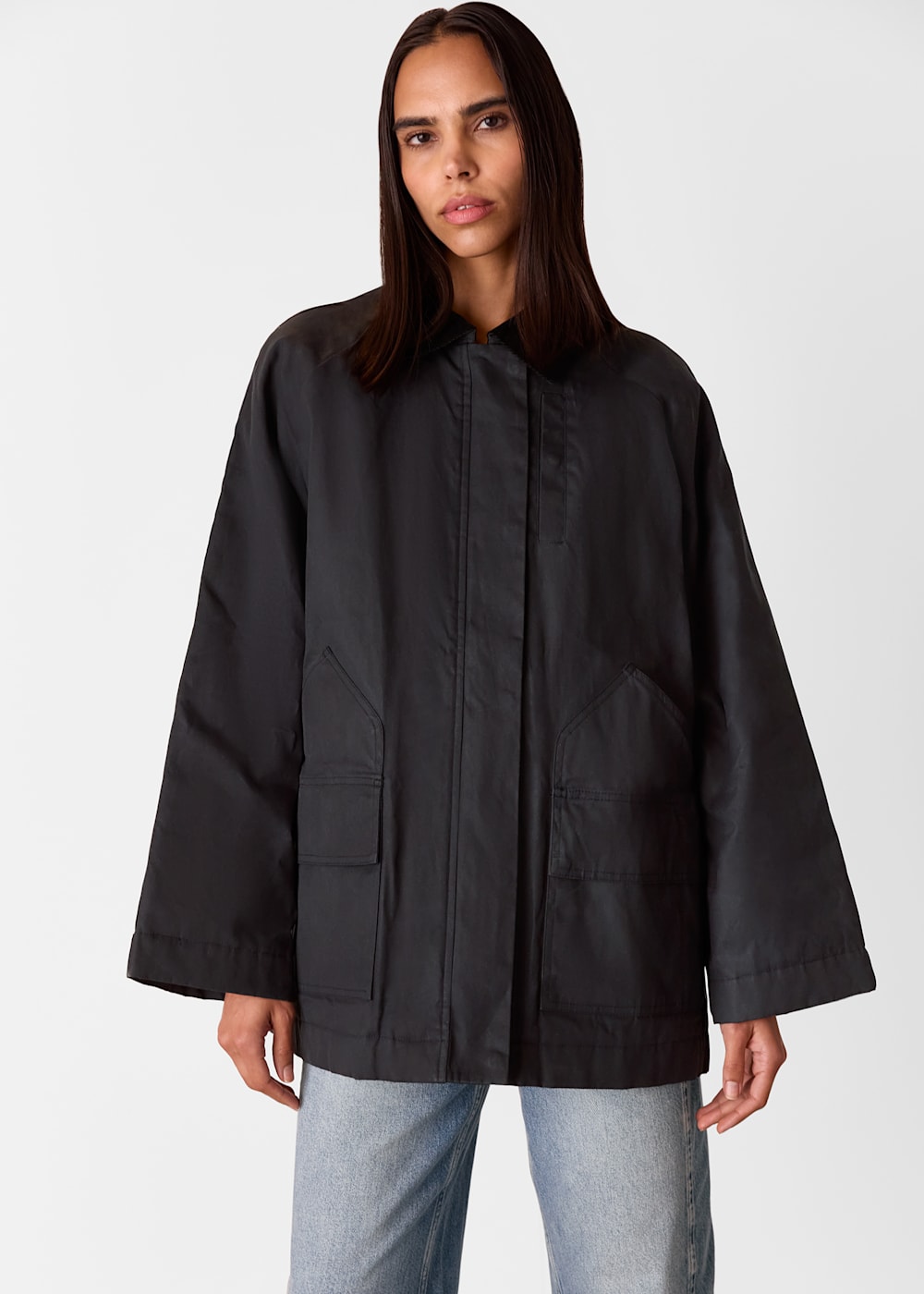 Black Fern Waxed Jacket WHISTLES Whistles UK