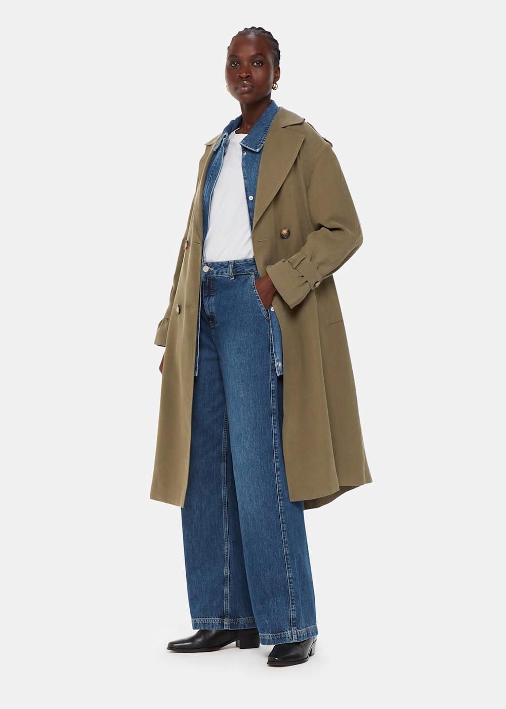 Khaki Riley Trench Coat | WHISTLES | Whistles US |