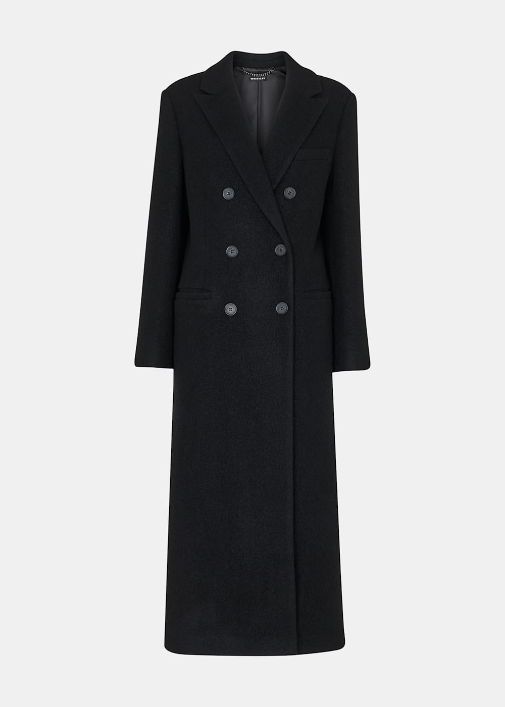 Black Lori Longline Coat WHISTLES Whistles UK